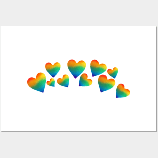 Rainbow Hearts Posters and Art